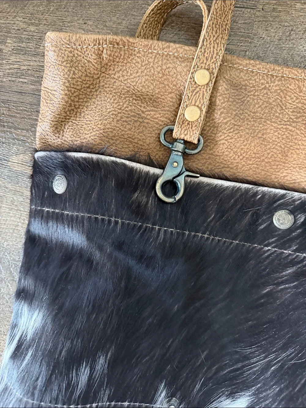Myra Bag Cocoa Leather & Hair On Tote Bag
